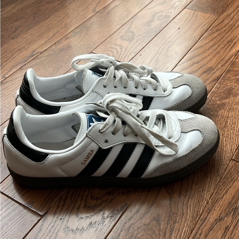Adidas Samba White and Black Trainers